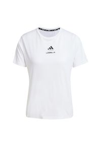Adidas - Koszulka Les Mills Graphic. Kolor: biały. Technologia: ClimaCool (Adidas). Sport: fitness