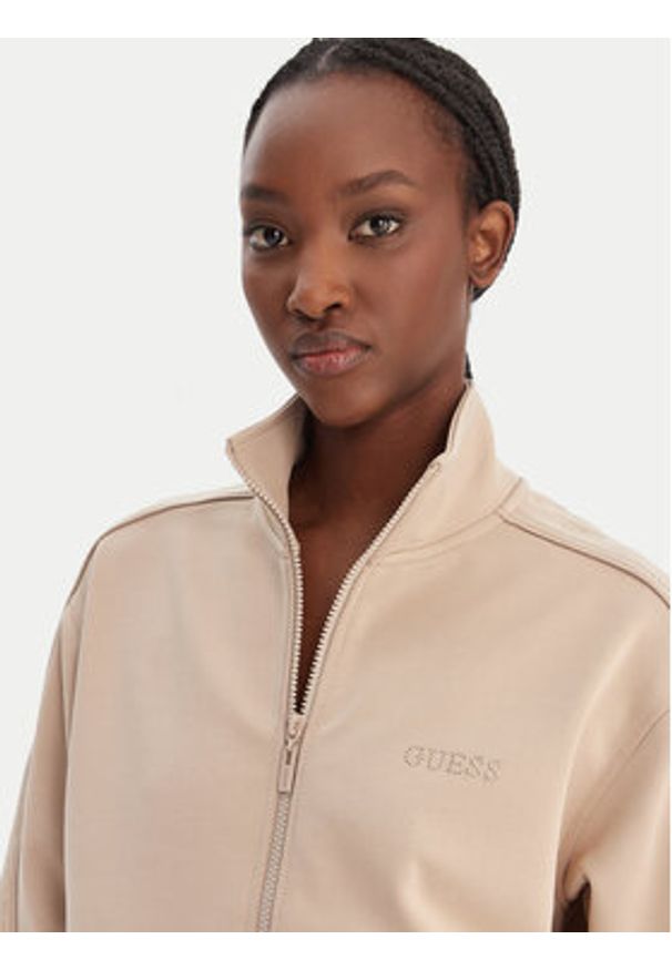 Guess Bluza V5BQ15 KCX22 Beżowy Regular Fit. Kolor: beżowy. Materiał: syntetyk