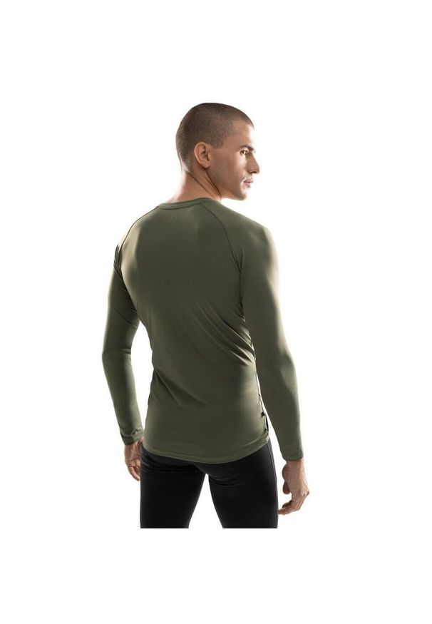 SIROKO - Męska koszulka treningowa z długim rękawem Fitness Siroko Wild. Okazja: na co dzień. Kolor: zielony. Materiał: tkanina. Długość rękawa: długi rękaw. Długość: długie. Styl: casual