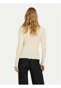 only - ONLY Bluzka Ella 15368469 Beżowy Slim Fit. Kolor: beżowy. Materiał: bawełna #6