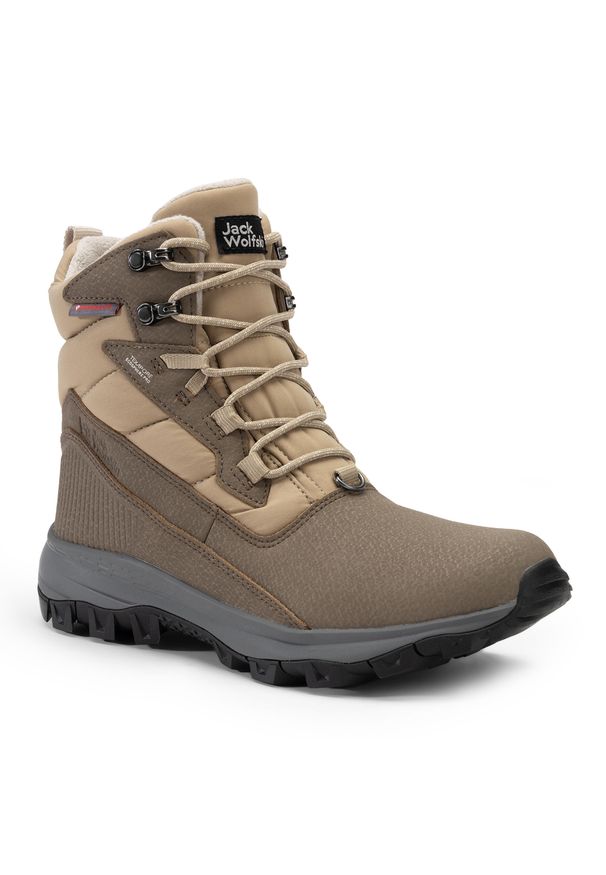 Buty trekkingowe damskie Jack Wolfskin Everquest Pro Texapore High. Wysokość cholewki: za kostkę. Zapięcie: sznurówki. Kolor: brązowy. Materiał: syntetyk, tkanina, skóra, materiał. Szerokość cholewki: normalna. Styl: sportowy