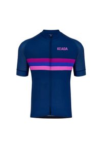 KEADA SPORTS - Męska koszulka rowerowa z krótkim rękawem - Sunset. Kolor: fioletowy. Długość rękawa: krótki rękaw. Długość: krótkie. Sport: kolarstwo