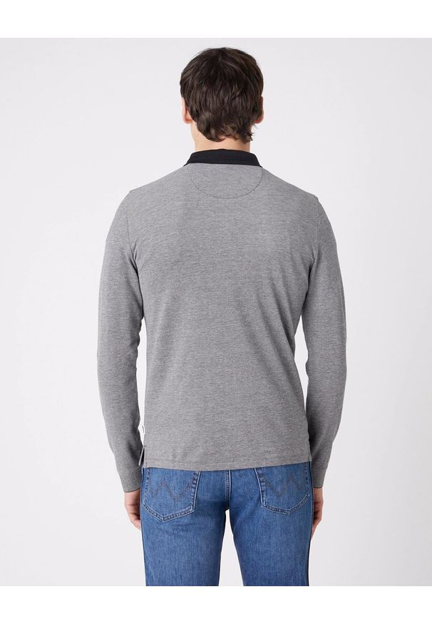 Wrangler - WRANGLER LS REFINED POLO MĘSKA KOSZULKA BLACK W7F9KH100 112131817. Typ kołnierza: polo