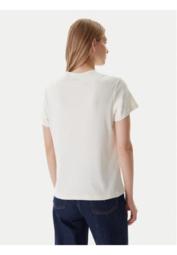 Mustang T-Shirt Rosewood 1016758 Écru Regular Fit. Materiał: bawełna