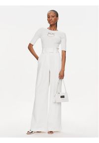 Pinko Sweter Tritone 102017 A1KW Biały Slim Fit. Kolor: biały. Materiał: jedwab, bawełna #4