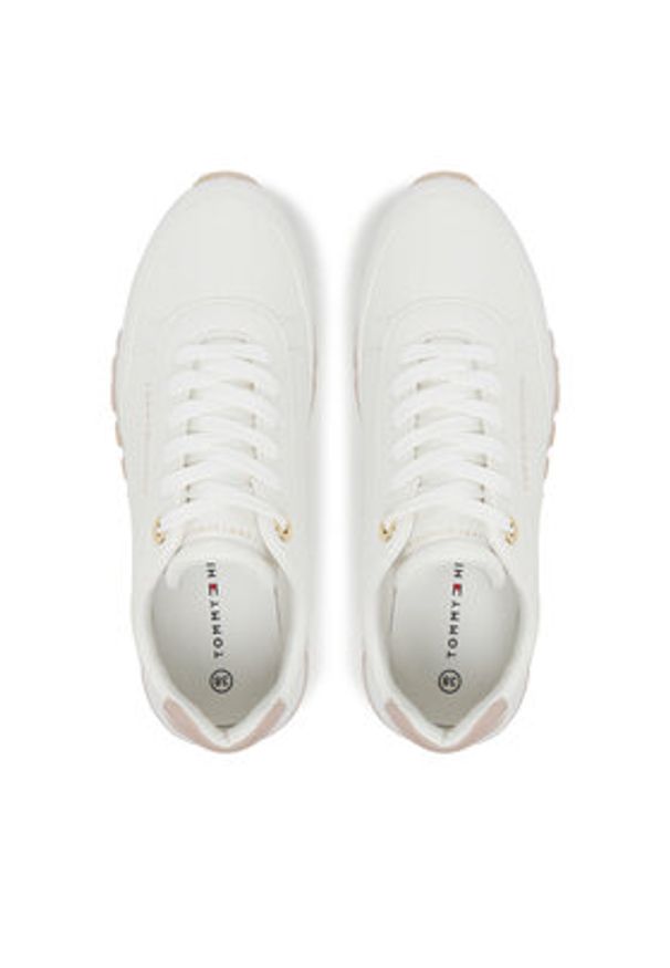 TOMMY HILFIGER - Tommy Hilfiger Sneakersy Low Cut Lace-Up T3A9-33996-1355A Biały. Kolor: biały. Materiał: skóra