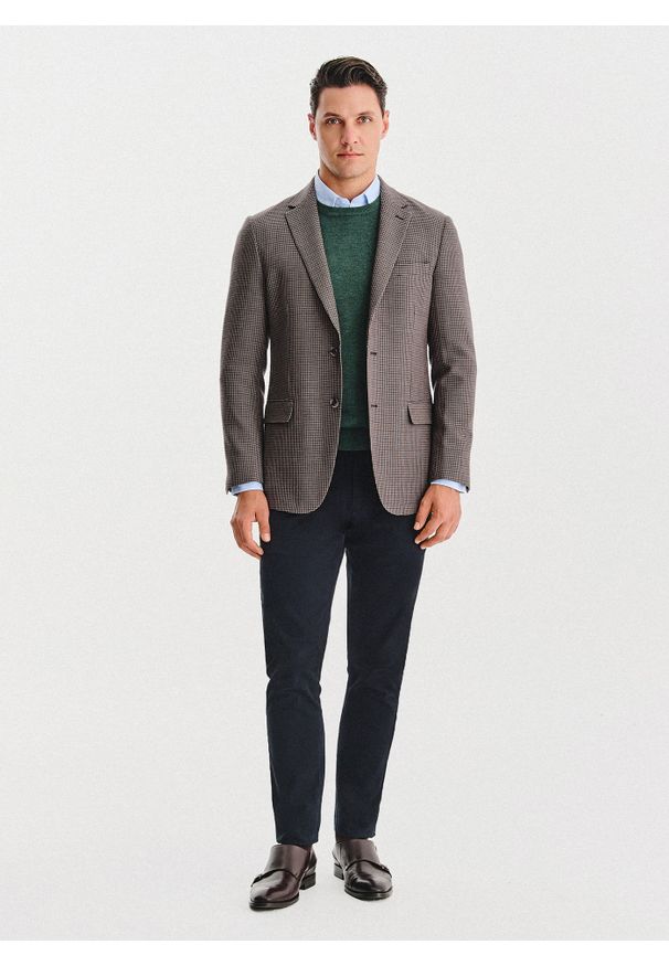 Pako Lorente - PAKO LORENTE – Wełniana marynarka w drobną kratę. Materiał: wełna