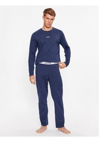 Guess Piżama U2BX00 KBZG0 Niebieski Regular Fit. Kolor: niebieski. Materiał: bawełna