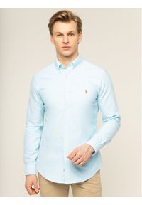 Polo Ralph Lauren Koszula Classics 710784299011 Błękitny Slim Fit. Typ kołnierza: polo. Kolor: niebieski. Materiał: bawełna