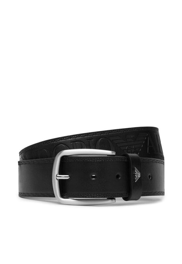 Emporio Armani Pasek EM007190 AF29179 UC001 Czarny. Kolor: czarny. Materiał: skóra