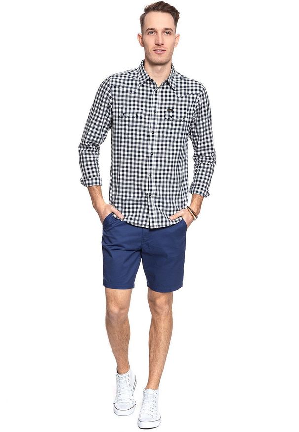 Lee - SPODENKI LEE SLIM CHINO SHORT FRENCH NAVY L73HHI84 112120582. Materiał: materiał