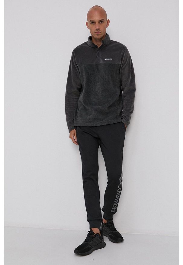 columbia - Columbia - Bluza. Okazja: na co dzień. Kolor: szary. Materiał: dzianina. Długość: krótkie. Wzór: gładki. Styl: casual