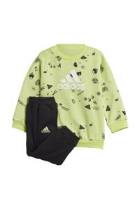 Adidas - Zestaw Brand Love Crew Sweatshirt Set Kids. Kolor: żółty, wielokolorowy, czarny, zielony #1