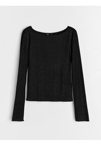 Sinsay - Bluzka z długimi rękawami - czarny. Kolor: czarny. Długość rękawa: długi rękaw. Długość: długie #1
