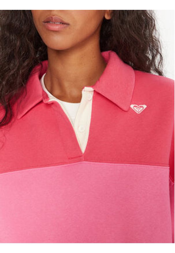 Roxy Bluza Cross Your Mind ERJFT05015 Różowy Boxy Fit. Kolor: różowy. Materiał: bawełna, syntetyk