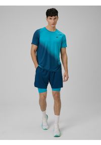 4f - 4F Spodenki treningowe szybkoschnące męskie - turkusowe XXL. Kolor: turkusowy. Materiał: skóra. Sport: fitness #1