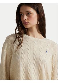 Polo Ralph Lauren Sweter 211971865001 Biały Slim Fit. Typ kołnierza: polo. Kolor: biały. Materiał: wełna #5