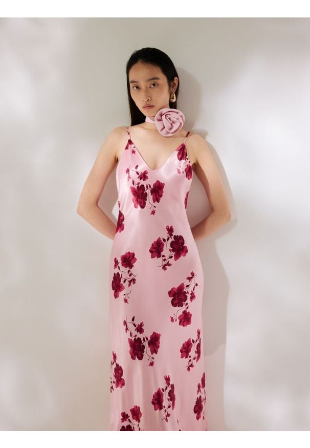 Reserved - Sukienka z wiskozy - wielobarwny. Materiał: wiskoza. Typ sukienki: proste