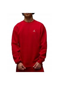 Nike - Bluza na co dzień męska NIKE JORDAN BROOKLYM FLEECE ocieplana bez kaptura. Typ kołnierza: bez kaptura. Kolor: czerwony #1