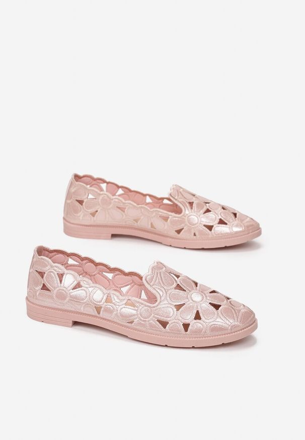 Renee - Różowe Balerinki Acanophe. Wysokość cholewki: przed kostkę. Nosek buta: okrągły. Kolor: różowy. Szerokość cholewki: normalna. Wzór: ażurowy. Obcas: na obcasie. Wysokość obcasa: niski