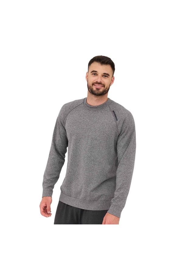 Bluza męska wełniana Brubeck OUTDOOR MERINO. Kolor: szary. Materiał: poliester, wełna, poliamid, elastan. Styl: sportowy. Sport: outdoor