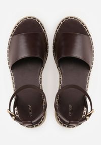 Born2be - Ciemnobrązowe Sandały VICES na Grubej Podeszwie z Plecionki z Paskiem Wokół Kostki Doria. Zapięcie: pasek. Kolor: brązowy. Materiał: jeans. Sezon: lato #4