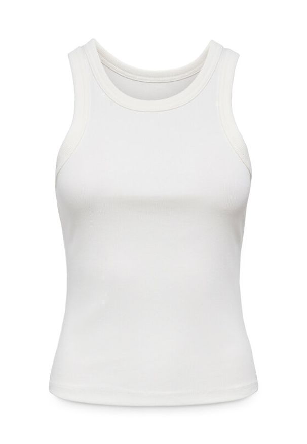 only - ONLY Top Val 2-Way 15371705 Biały Slim Fit. Kolor: biały. Materiał: bawełna