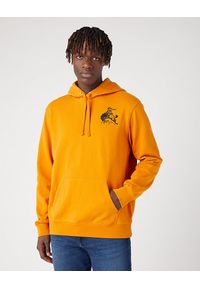 Wrangler - WRANGLER LOGO HOODIE MĘSKA BLUZA Z KAPTUREM NIEROZPINANA KAPTUR GOLDEN W656I4H43. Typ kołnierza: kaptur #1