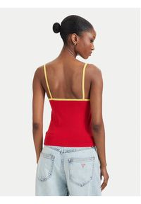 Guess Jeans Top W6YP20 K4202 Czerwony Slim Fit. Kolor: czerwony. Materiał: bawełna #3