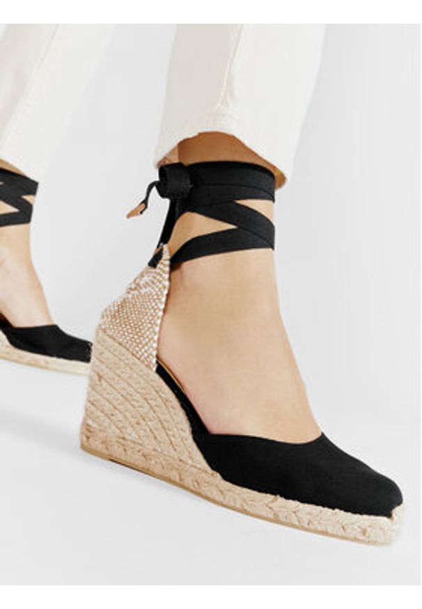 Castañer Espadryle Carina/8/001 020962-100 Czarny. Kolor: czarny. Materiał: materiał