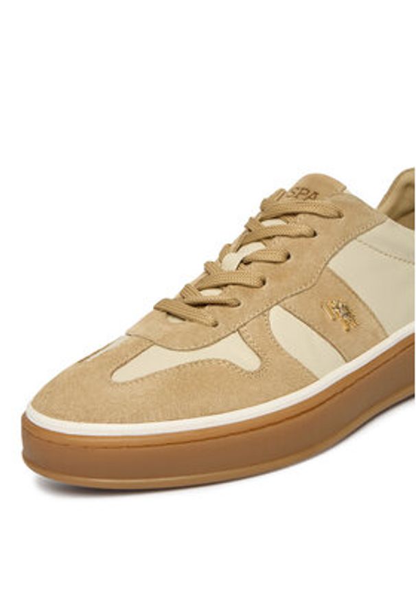 U.S. Polo Assn. Sneakersy EO-HAIRY001W/6LS1 Écru. Kolor: kremowy. Materiał: skóra