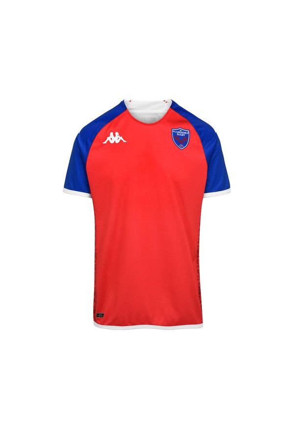 Kappa - Outdoor jersey FC Grenoble Rugby 2022/23. Kolor: czerwony, niebieski, wielokolorowy. Materiał: jersey. Sport: outdoor