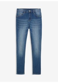 bonprix - Dżinsy ze stretchem o kroju skinny fit z regulowanym pasem, prosta nogawka. Kolor: niebieski #1
