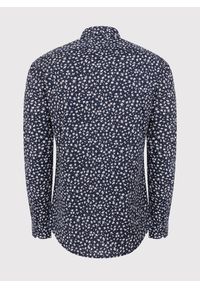 Pako Lorente - PAKO LORENTE – Granatowa koszula męska w kwiatki P23WF-1X-005-G-S. Okazja: na co dzień. Kolor: niebieski. Materiał: jeans, bawełna, elastan. Wzór: kwiaty. Styl: casual #9