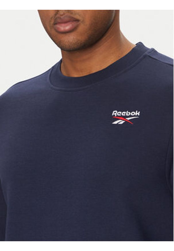 Reebok Bluza 100217146 Granatowy Regular Fit. Kolor: niebieski. Materiał: bawełna