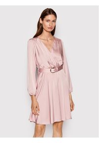 Sukienka koktajlowa Rinascimento. Kolor: różowy. Styl: wizytowy