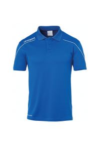 UHLSPORT - Dziecięca koszulka polo Uhlsport Stream 22. Typ kołnierza: polo. Kolor: niebieski, biały, wielokolorowy. Materiał: poliester. Sport: fitness, piłka nożna