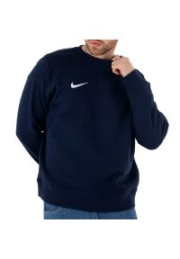 Bluza Nike Park 20 Fleece Crew CW6902-451 - granatowa. Typ kołnierza: kaptur. Kolor: niebieski. Materiał: bawełna, poliester, materiał. Wzór: aplikacja. Styl: sportowy, klasyczny