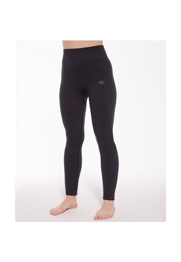 Legginsy damskie Brubeck JOGA MERINO. Kolor: szary. Sport: joga i pilates