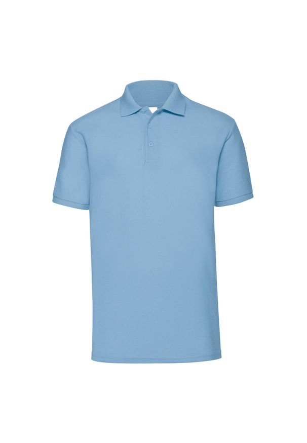 FRUIT OF THE LOOM - Męska Koszulka Polo 65/35. Typ kołnierza: polo. Kolor: niebieski