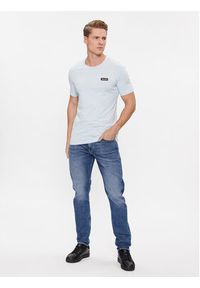Calvin Klein Jeans T-Shirt J30J324647 Błękitny Slim Fit. Kolor: niebieski. Materiał: bawełna