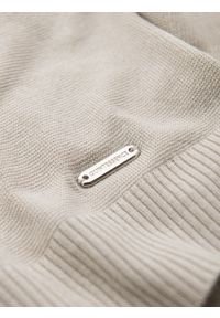 Ombre Clothing - Męska koszulka polo bez guzików z klasycznym splotem – jasnobeżowa V3 - Rozmiar: S. Typ kołnierza: polo. Kolor: beżowy. Materiał: wiskoza, dzianina, materiał, elastan, nylon. Wzór: ze splotem. Styl: klasyczny #8