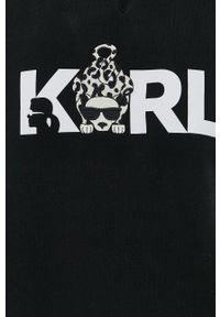 Karl Lagerfeld bluza damska kolor czarny z aplikacją. Kolor: czarny. Długość rękawa: długi rękaw. Długość: długie. Wzór: aplikacja #4