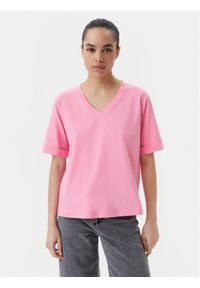 Liu Jo Sport T-Shirt q-roa-35247 Kolorowy Regular Fit. Kolor: różowy. Materiał: bawełna. Wzór: kolorowy. Styl: sportowy