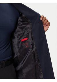 Hugo - HUGO Płaszcz wełniany Migor2541 50546528 Granatowy Slim Fit. Kolor: niebieski. Materiał: wełna #3