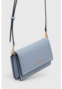 MICHAEL Michael Kors kopertówka skórzana kolor niebieski. Kolor: niebieski. Materiał: skórzane #2
