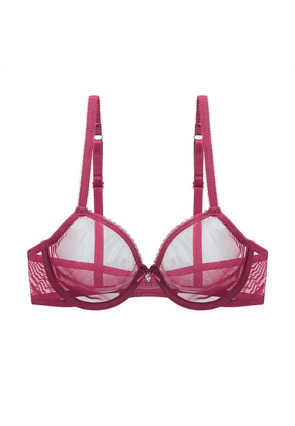 Intica - Biustonosz z siateczki z delikatnymi detalami Gunhilde. Kolor: czerwony. Materiał: materiał