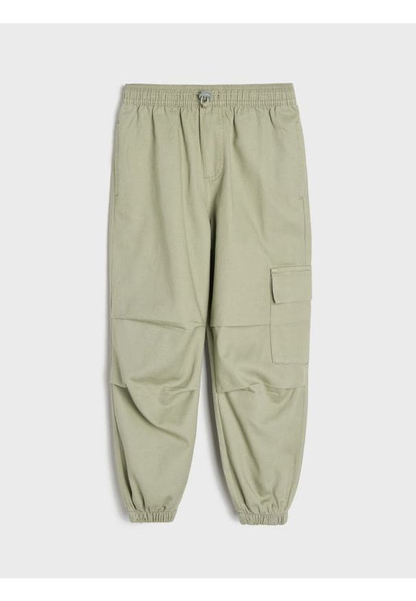 Sinsay - Jeansy jogger - zielony. Kolor: zielony