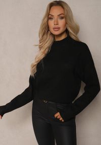 Renee - Czarny Pudełkowy Golf z Wełną o Klasycznym Kroju Parista. Typ kołnierza: golf. Kolor: czarny. Materiał: wełna. Sezon: zima. Styl: klasyczny #3