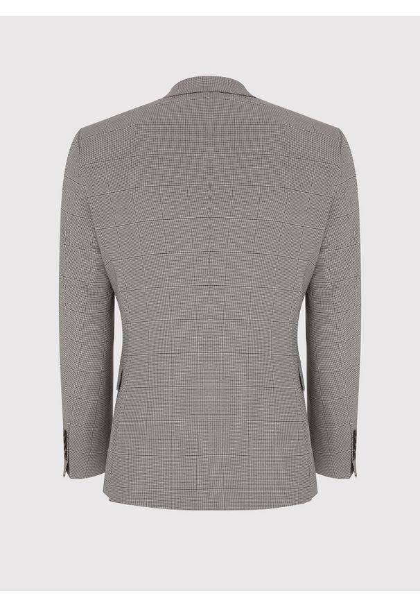 Pako Lorente - PAKO LORENTE – Brązowa marynarka garniturowa w kratkę. Kolor: brązowy. Materiał: wiskoza, poliester, elastan. Wzór: kratka